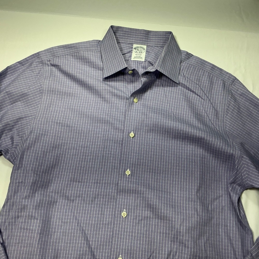 Brooks Brothers Regent Dress Shirt Plaid Checkered Button Down 16-34 - Picture 4 of 10